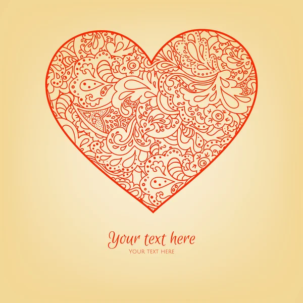 Sevgililer günü kartı. kalp tebrik kartı. — Stok Vektör