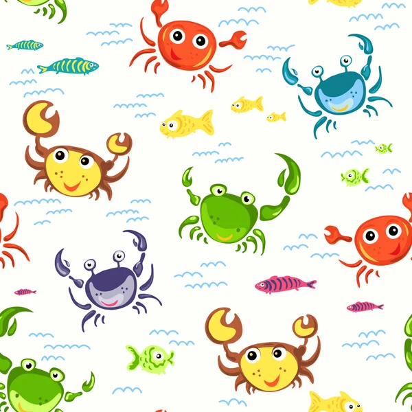 Seamless crab pattern — Stock Vector