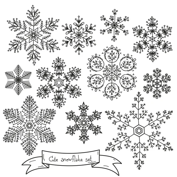 Cute snowflakes set — Stock Vector