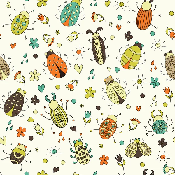 Seamless bug pattern — Stock Vector