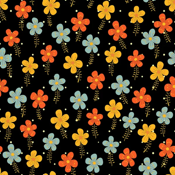 Lindo patrón floral inconsútil colorido — Vector de stock