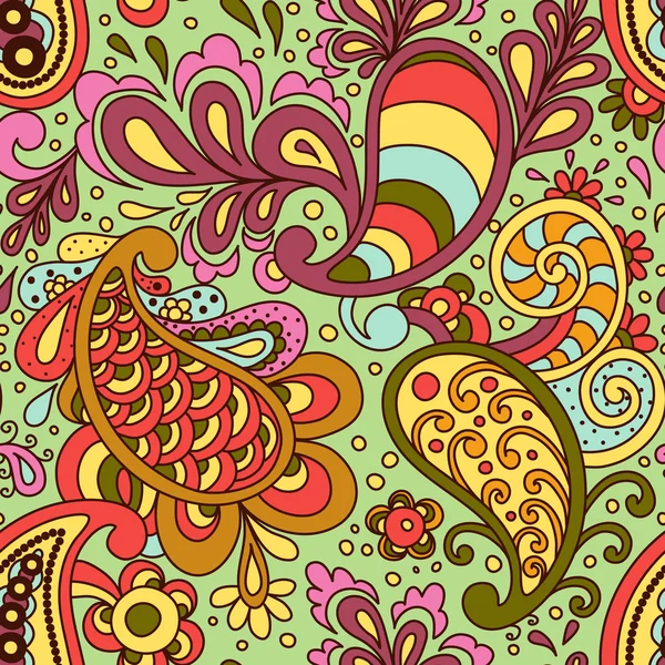 Motif floral sans couture avec paisley — Image vectorielle
