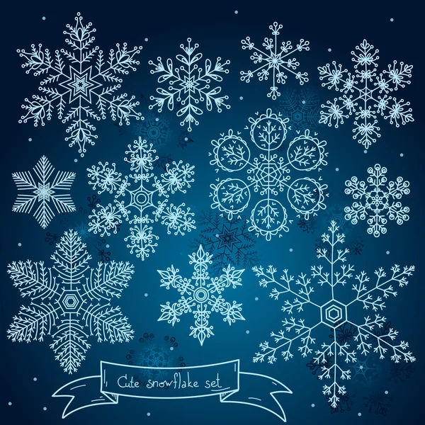 Cute snowflakes set — Stock Vector