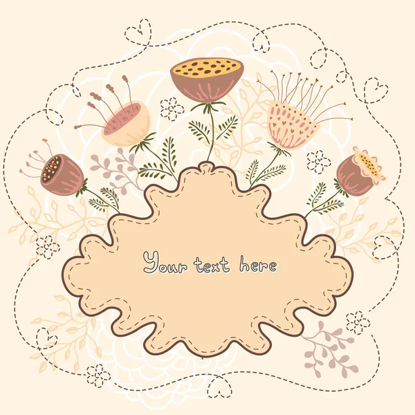 Banner with flowers and place for your text — Stock Vector