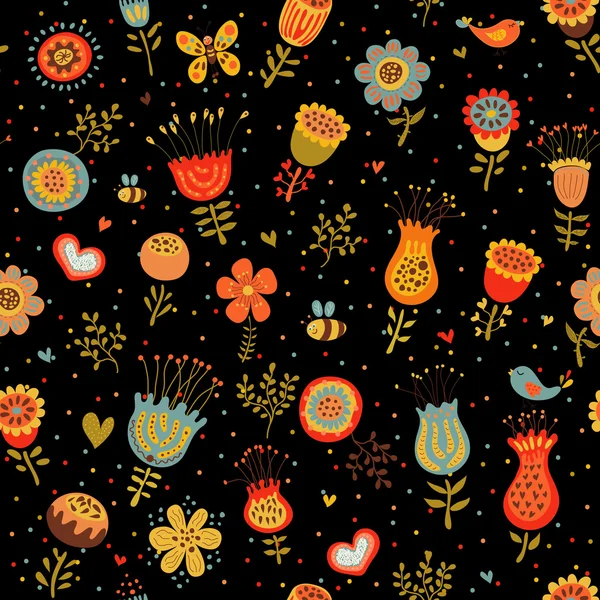 Cute colorful floral seamless pattern — Stock Vector