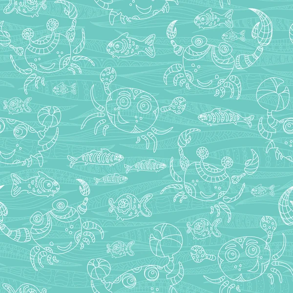 Seamless crab pattern — Stock Vector