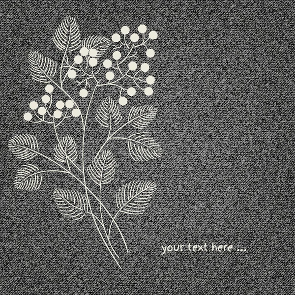 Carte d'invitation sur fond denim avec fleur — Image vectorielle