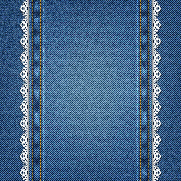 Denim background with ornate floral pattern