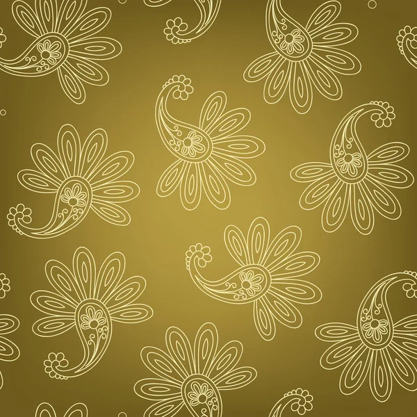 Texture fleurie sans couture décorée dans le vecteur . — Image vectorielle