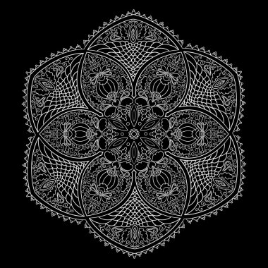 arka plan ile süs yuvarlak dantel modeli