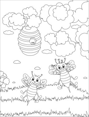 Boyama kitabı veya sayfa karikatür çizim çocuklar için