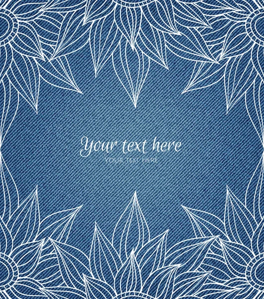 Carte d'invitation sur fond denim — Image vectorielle