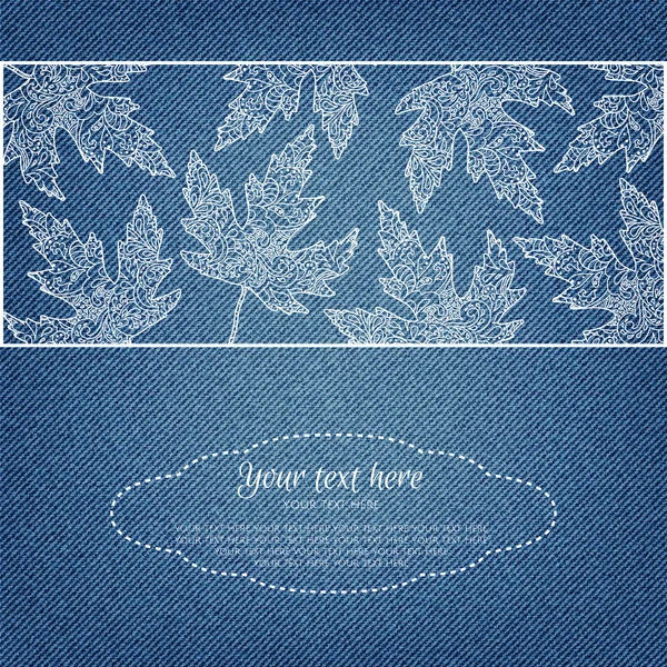 Carte d'invitation sur fond denim — Image vectorielle