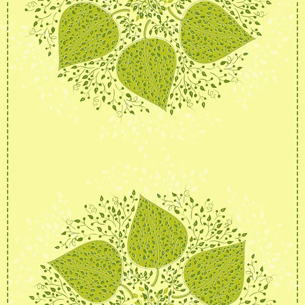 Bannière aux feuilles vertes. Aller concept vert. Belle carte vectorielle . — Image vectorielle