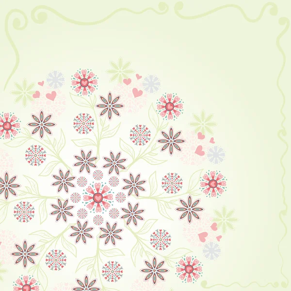 Carte de vœux avec des fleurs et place pour votre texte — Image vectorielle