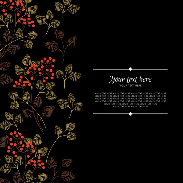 Cartão de convite com ornamento floral — Vetor de Stock