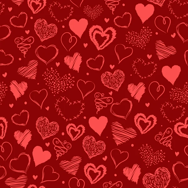 Corazones fondo sin fisuras. Día de San Valentín . — Vector de stock