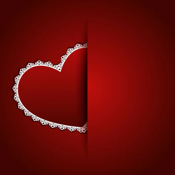 Valentines daycard met papier hart — Stockvector