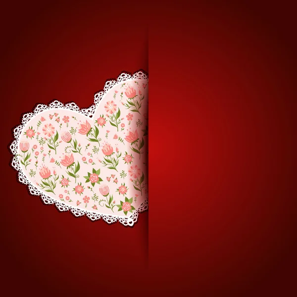 Valentinstag-Karte mit Papierherzen — Stockvektor
