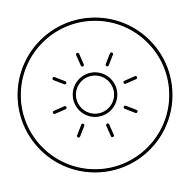 Gündüz resminin yuvarlak simgesi (çizgi çizimi, siyah)