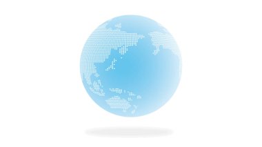 Yüzen güzel mavi bir dünya. Yakın geleceğin görüntüsü (Japon takımadaları merkezde yer almaktadır))