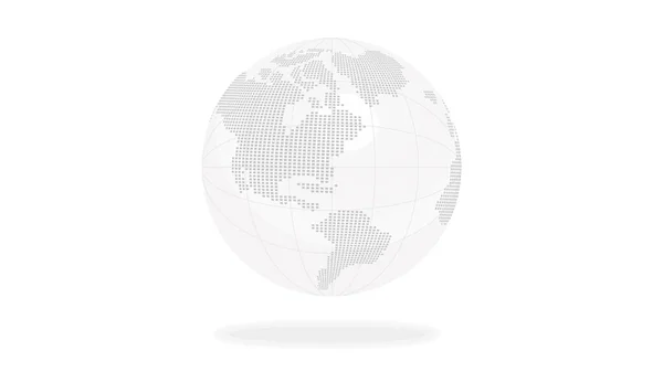 Eine Weiße Kristallkugel Schwebt Vereinfachte Illustration Digital Der Amerikanische Kontinent — Stockvektor