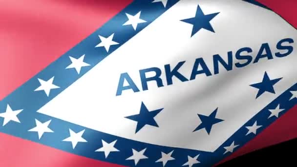 Arkansas State Flag Waving Amerikas Stat — Stockvideo