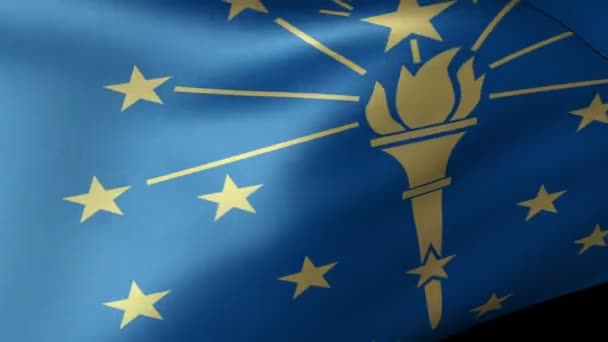Indiana State Flag Waving — Stock Video