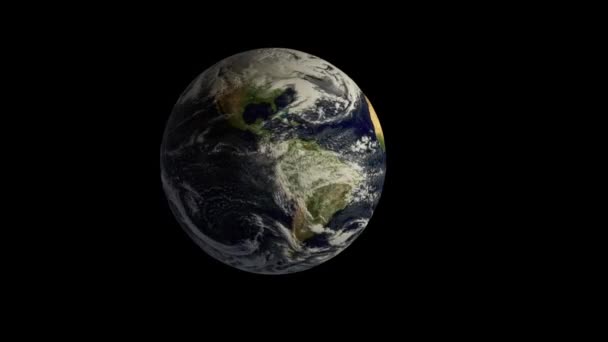 Earth Planet Animated Timelapse Clouds Black — Stockvideo