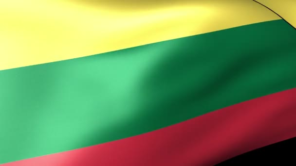 Lituânia Bandeira Acenando Insígnia Estado — Vídeo de Stock