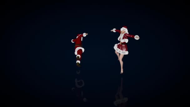 산타클로스 Misses Santa Dancing Swing Seamless Loop Luma Matte — 비디오
