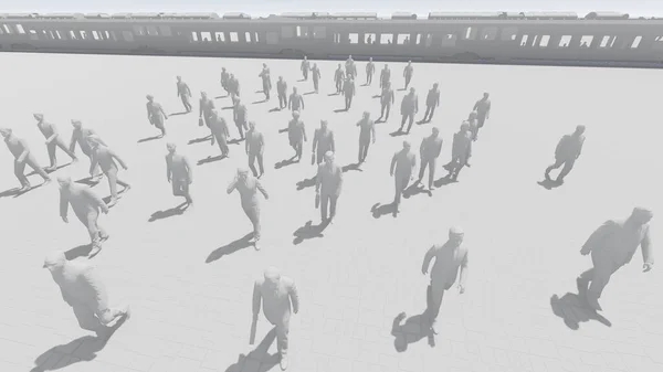 İşe giden yolcular, beyaz renk