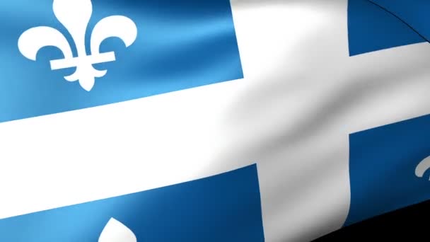 Quebec Vlag Zwaaien Staat Insigne — Stockvideo