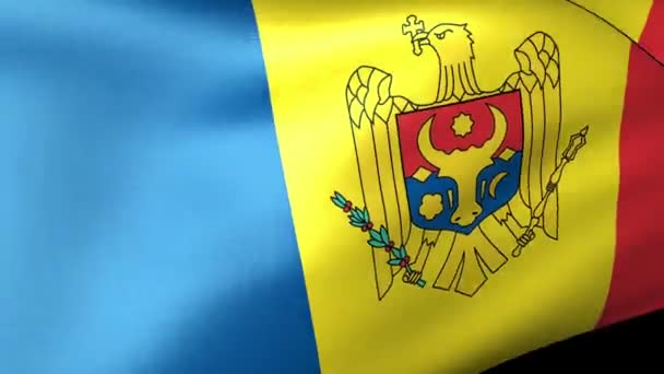 Moldavia Bandiera Sventola Insegne Dello Stato — Video Stock