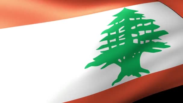 Lübnan Bayrak Dalgalanması Eyalet Amblemi — Stok video