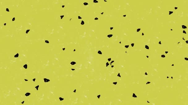 Siluetas Mariposas Volando Sobre Fondo Amarillo — Vídeos de Stock