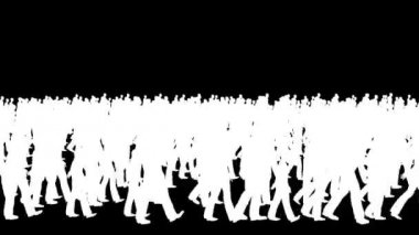 Kalabalık siluetleri yürüyüş