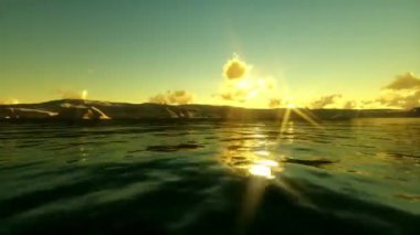 Deniz ve tropik ada üzerinde kamera sinek