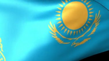 Kazakistan bayrak sallayarak