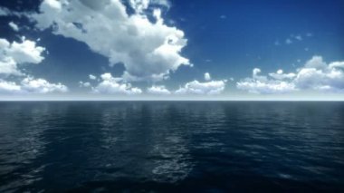 beyaz bulutlar deniz üzerinde