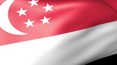 Singapur bayrağı dalgalanıyor
