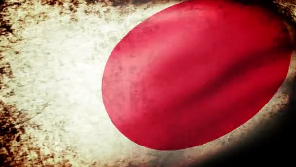 Japan flag waving — Stock Video