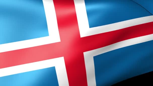 Islandia Bandera ondeando — Vídeos de Stock