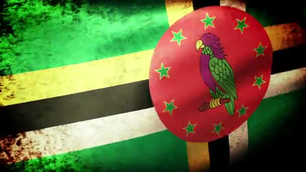 Bendera Dominika melambai — Stok Video