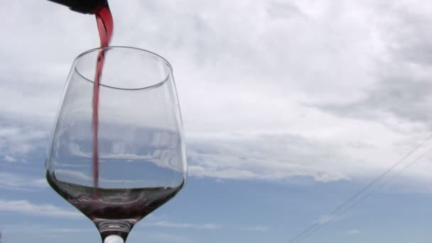 Розливу червоне вино — стокове відео