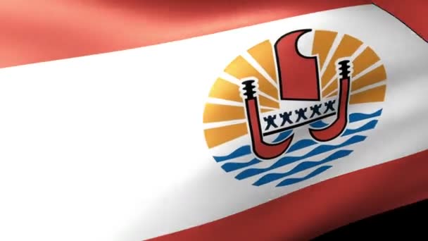 Bandeira da Polinésia Francesa acenando — Vídeo de Stock