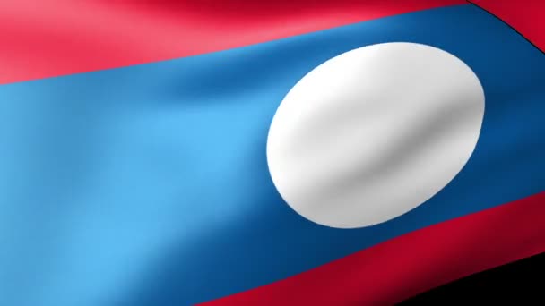Laos bayrağı sallayarak — Stok video