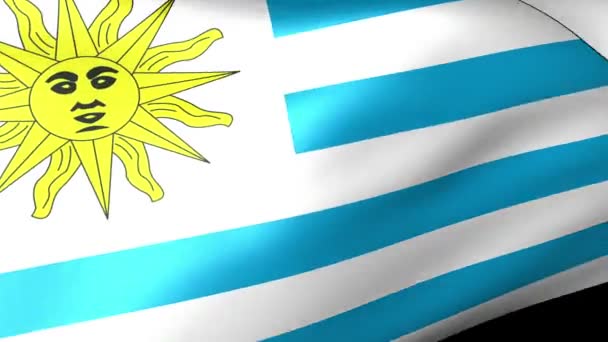 Uruguay ondeando bandera — Vídeos de Stock