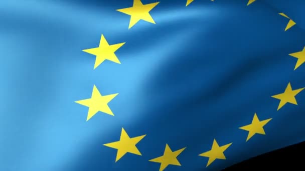 European Union flag waving — Stock Video