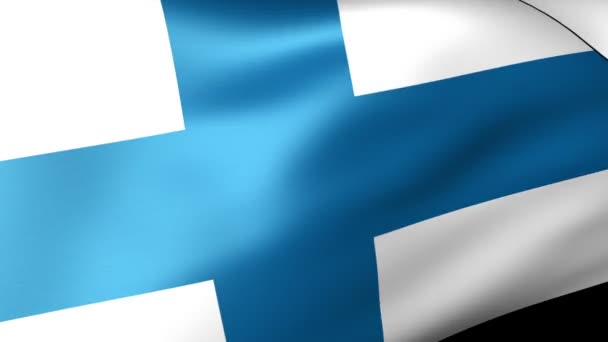 Φινλανδία σημαία κυματίζει — Αρχείο Βίντεο